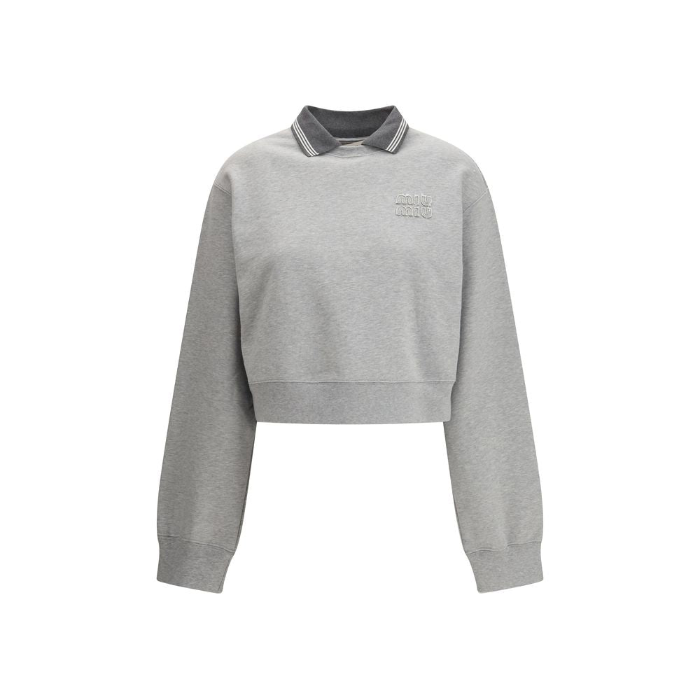 Miu Miu Gray Cotton Sweatshirt for Women - Stylish & Comfortable