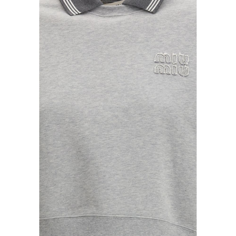 Miu Miu Gray Cotton Sweatshirt for Women - Stylish & Comfortable