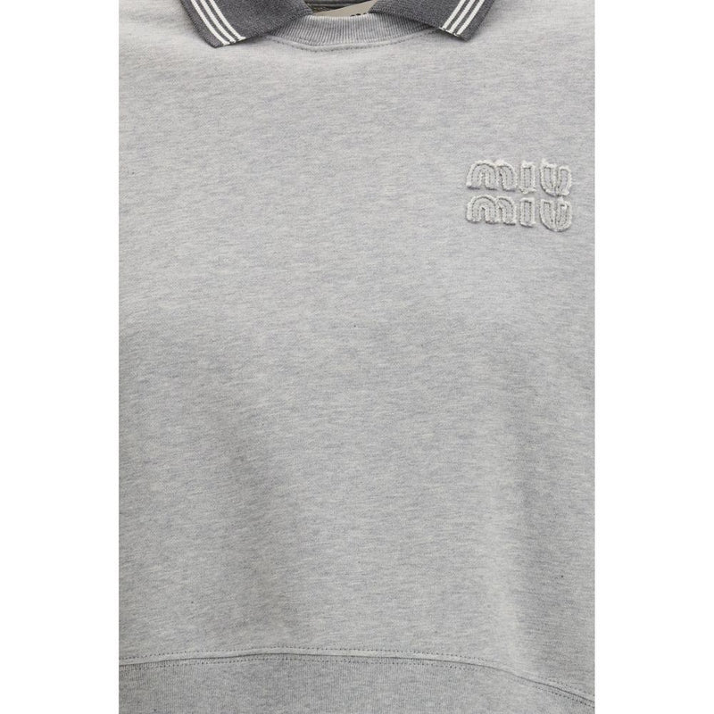 Miu Miu Gray Cotton Sweatshirt for Women - Stylish & Comfortable