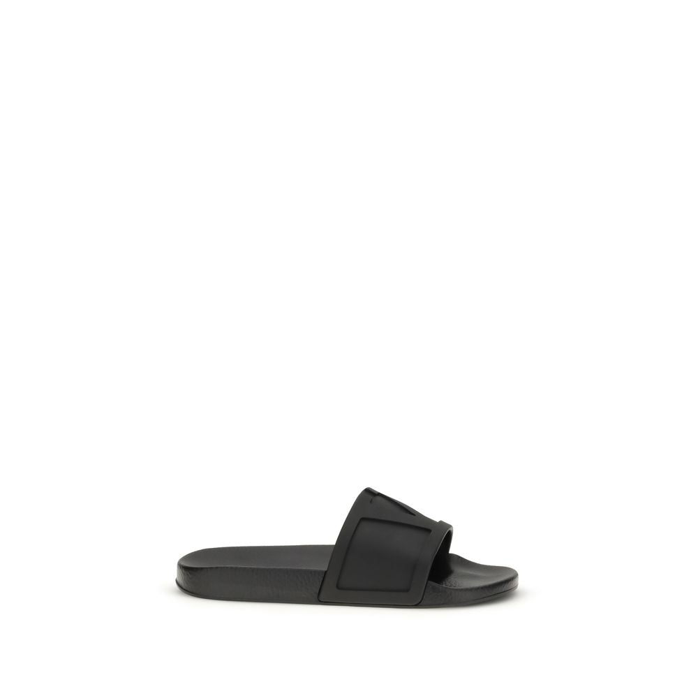 Valentino Garavani Black Rubber Sandals - Viva Superstar Collection