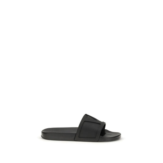 Valentino Garavani Black Rubber Sandals - Viva Superstar Collection
