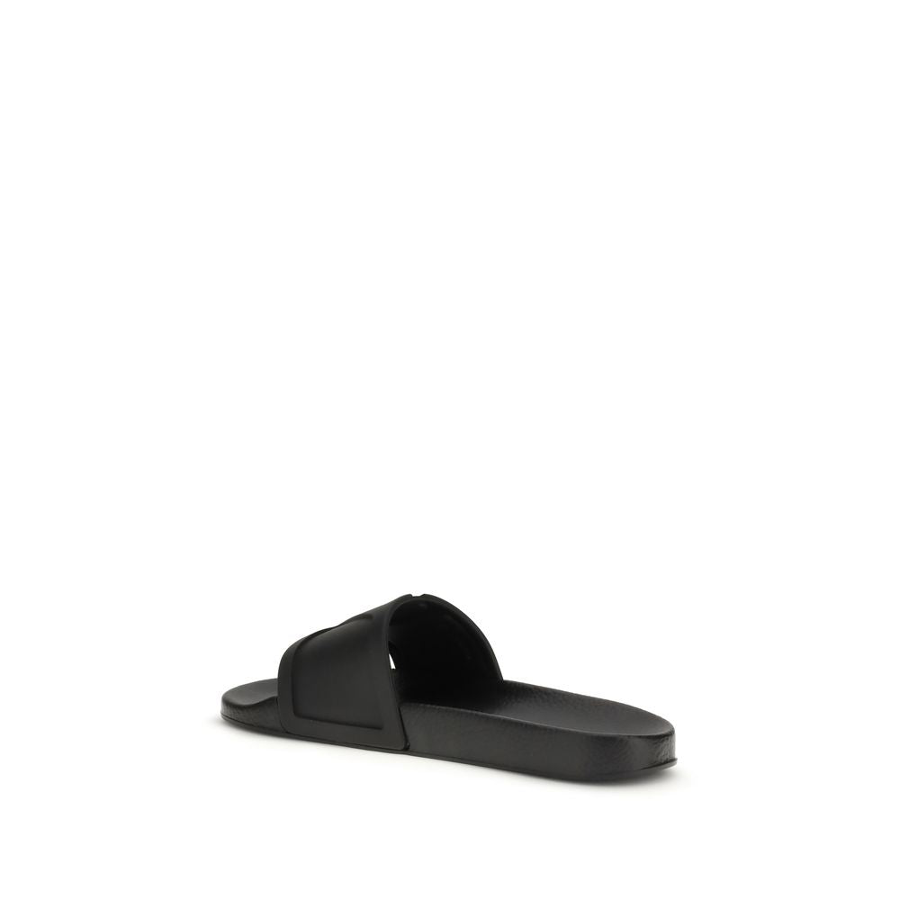 Valentino Garavani Black Rubber Sandals - Viva Superstar Collection