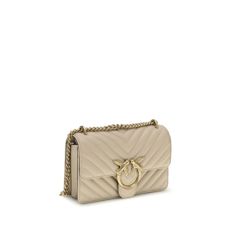 Sac bandoulière PINKO Bos Taurus en cuir de veau beige