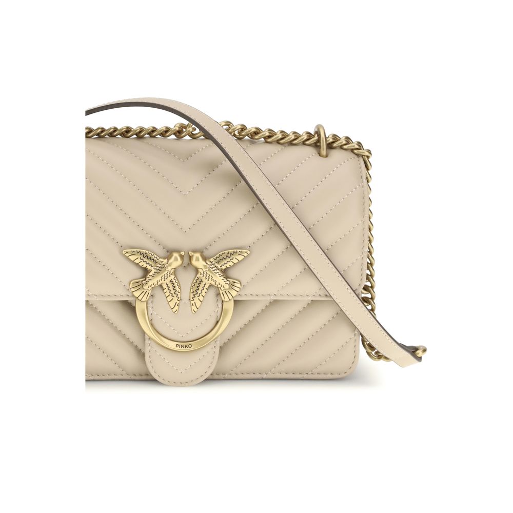 Sac bandoulière PINKO Bos Taurus en cuir de veau beige