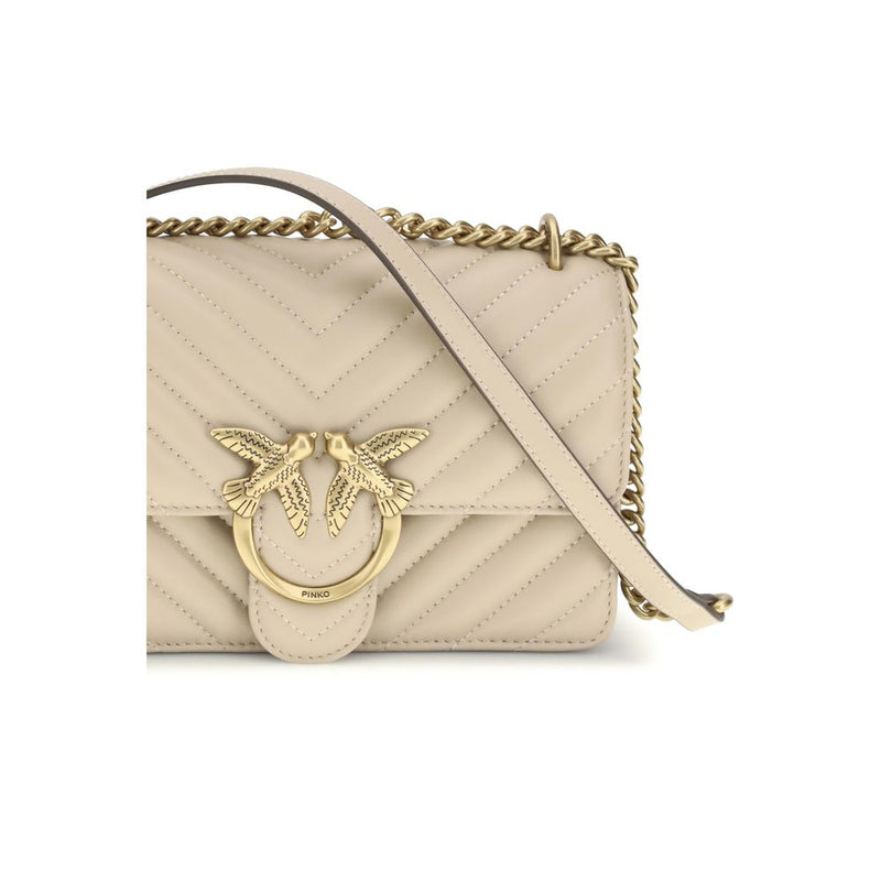 Sac bandoulière PINKO Bos Taurus en cuir de veau beige