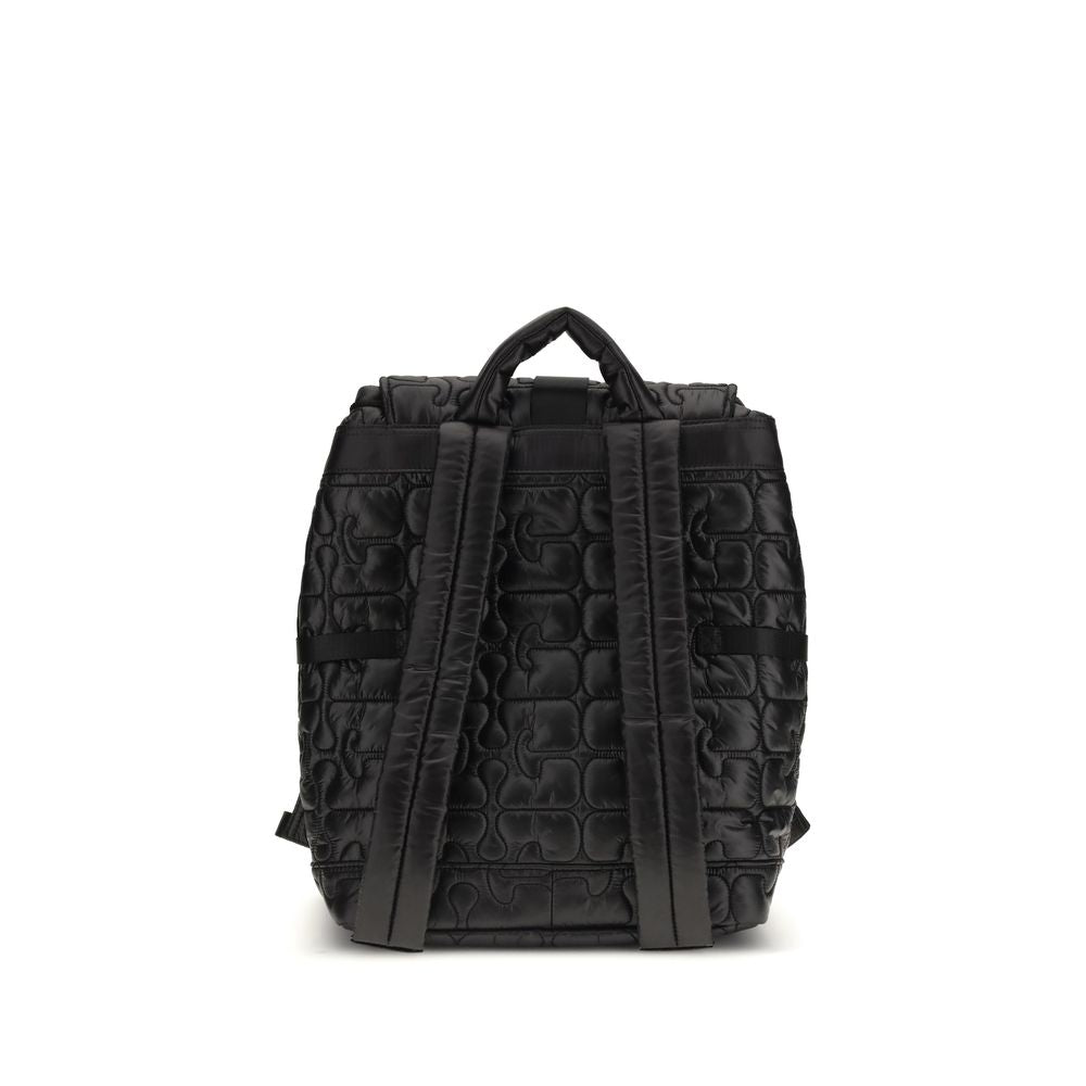 Ganni Black Recycled Polyamide Backpack - Eco-Friendly Style