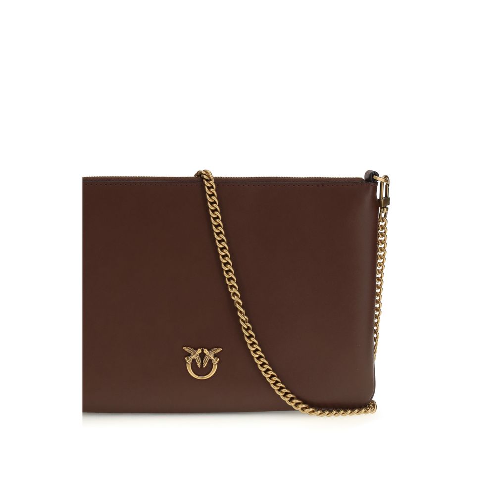 Sac bandoulière PINKO Bos Taurus en cuir de veau bordeaux