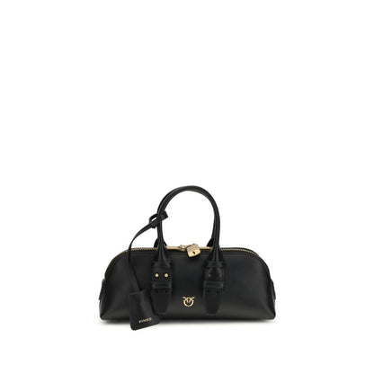 PINKO Black Calf Leather Bos Taurus Shoulder Bag
