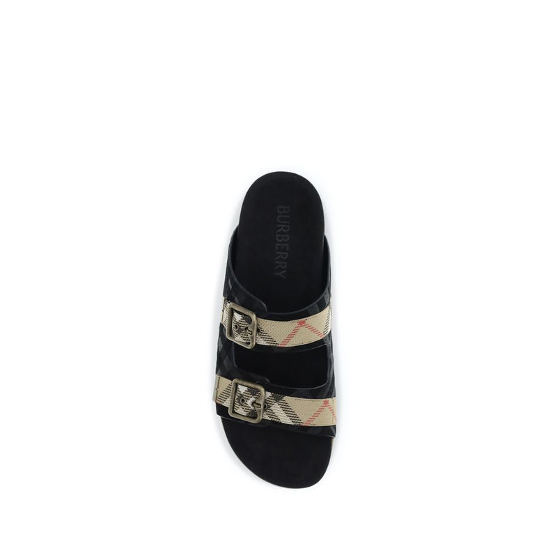 Burberry Multicolor Calf Leather Bos Taurus Flat Sandals