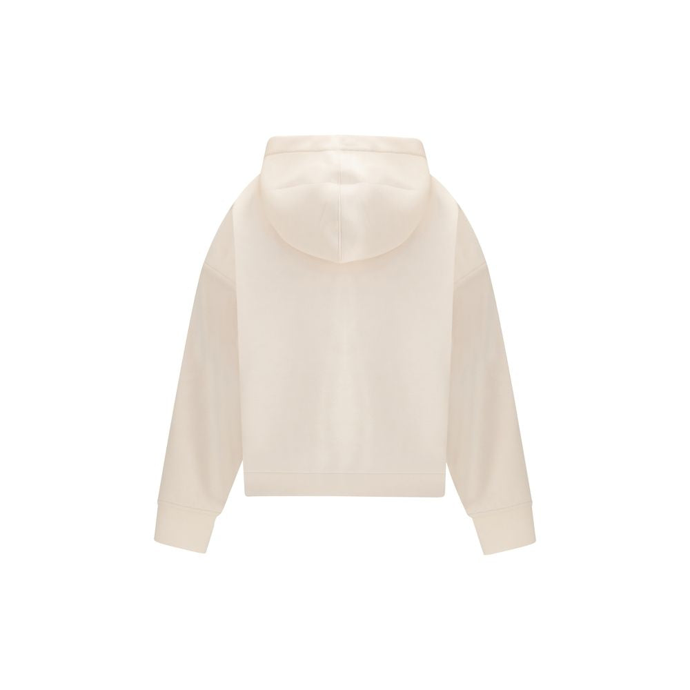 Fabiana Filippi White Modal Sweatshirt with Hood for Women
