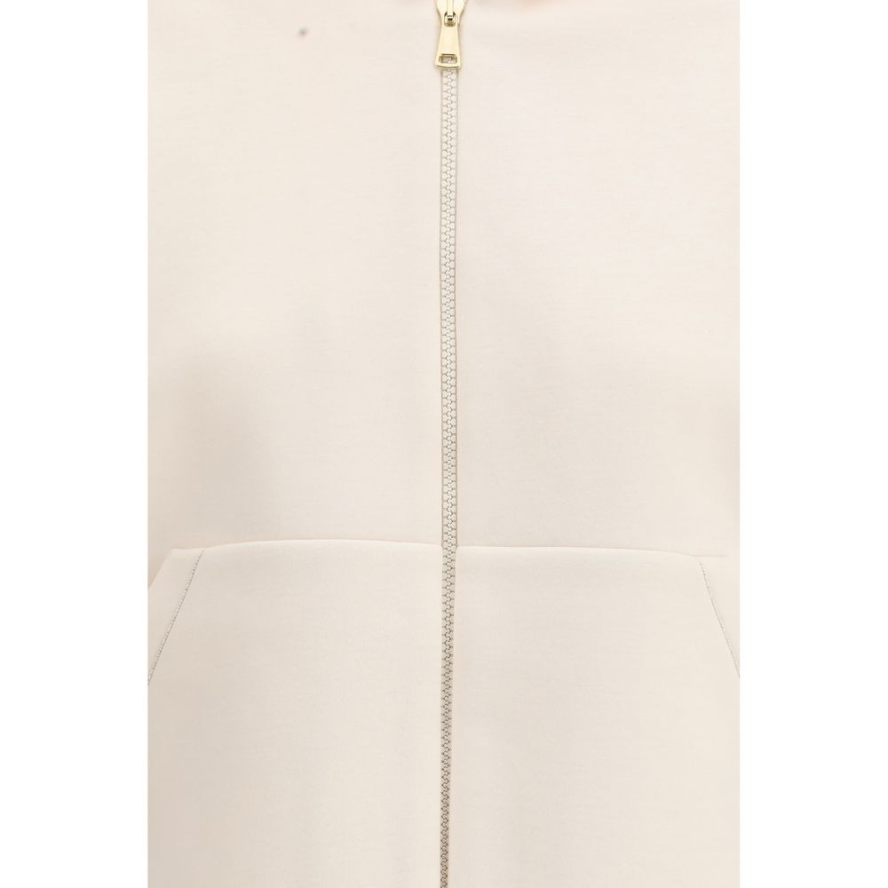 Fabiana Filippi White Modal Sweatshirt with Hood for Women