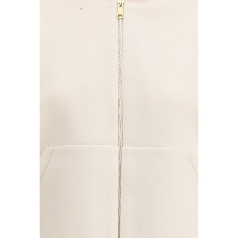 Fabiana Filippi White Modal Sweatshirt with Hood