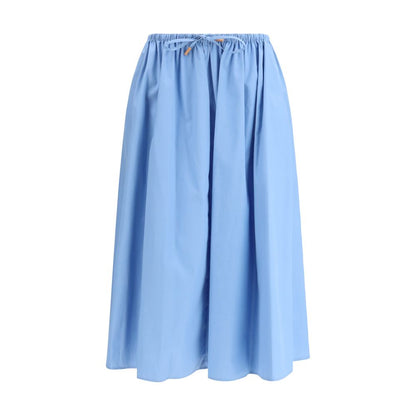 Marni Light Blue Cotton Midi Skirt
