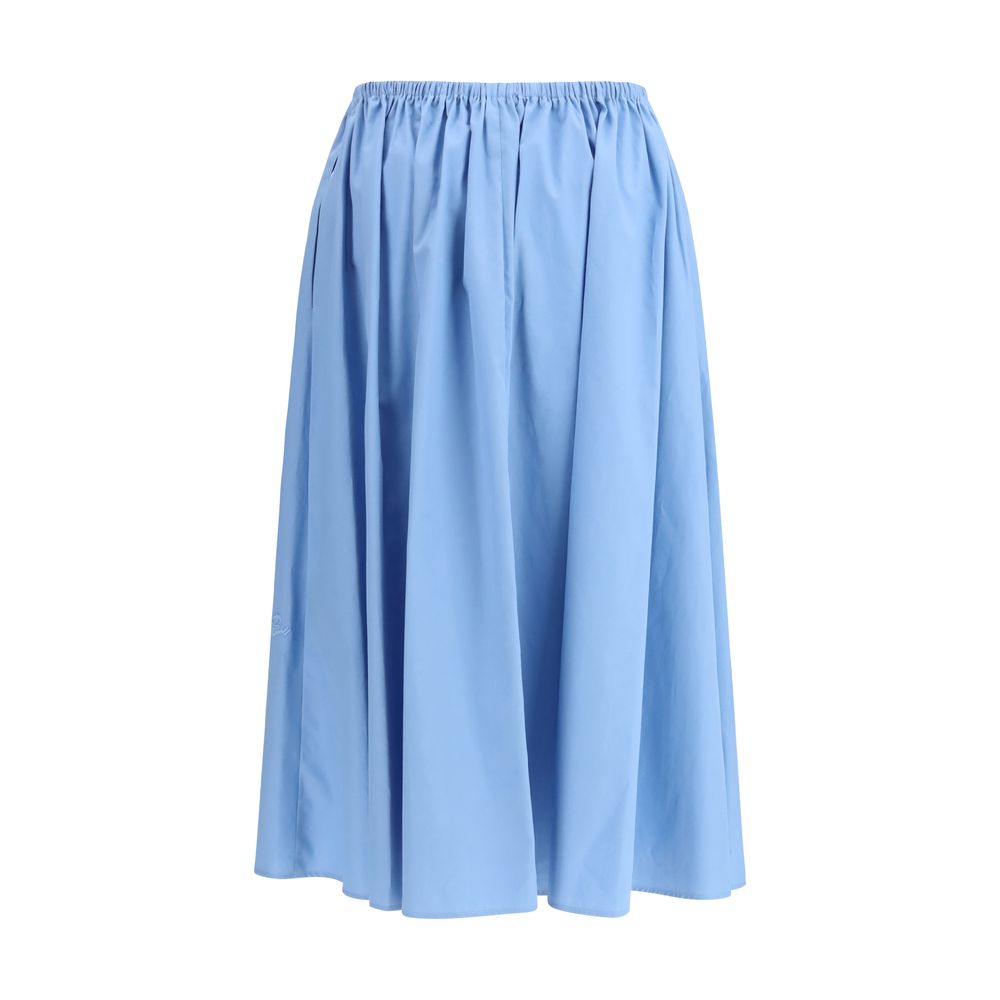 Jupe midi en coton bleu clair Marni