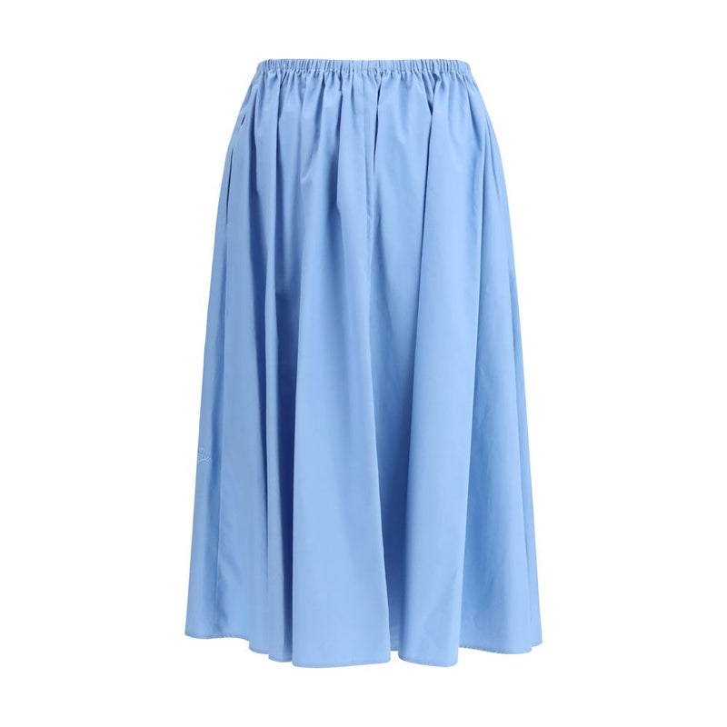 Jupe midi en coton bleu clair Marni