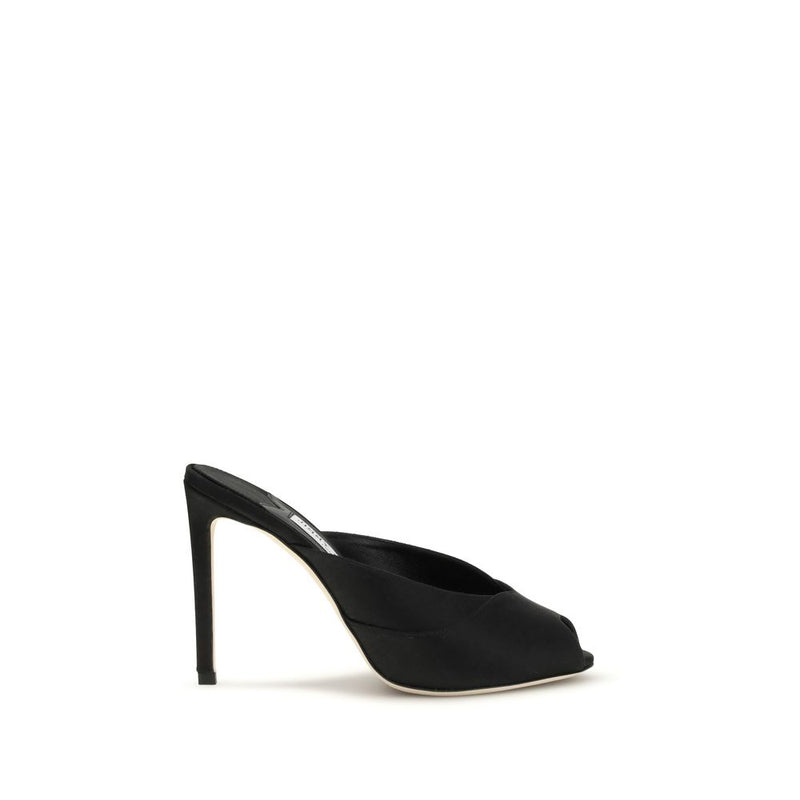 Jimmy Choo Brigitte Black Calf Leather Stiletto Heel Sandals