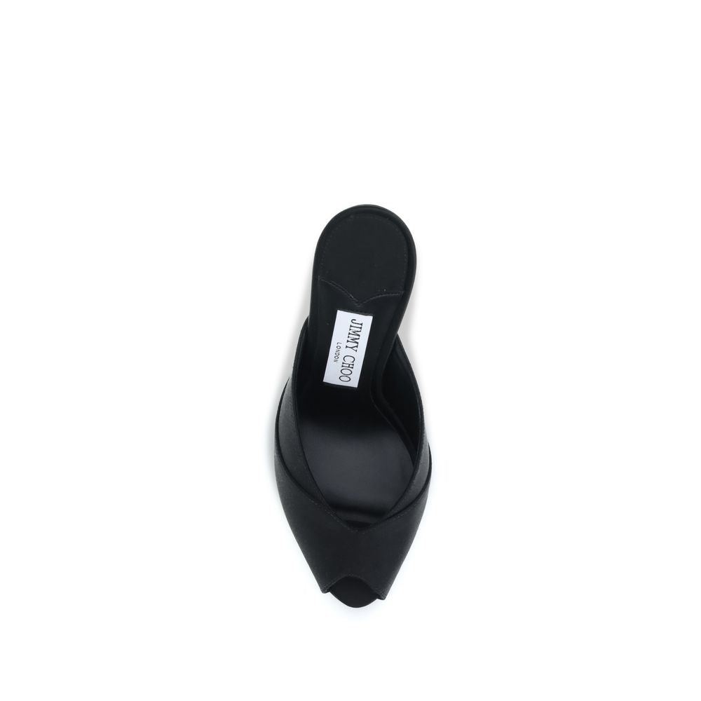 Jimmy Choo Brigitte Black Calf Leather Stiletto Heel Sandals