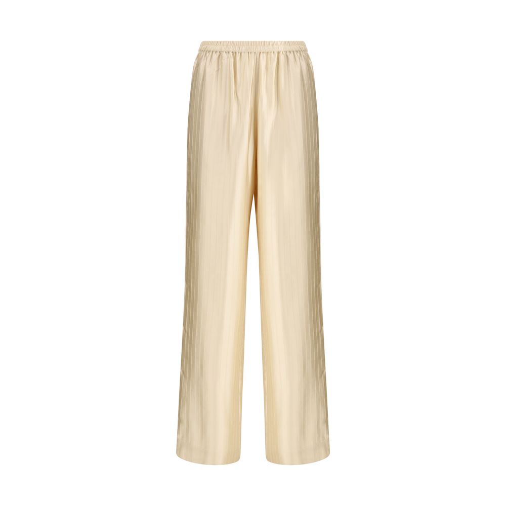 Loulou De Saison Kadala Cream Viscose Casual Pants for Women