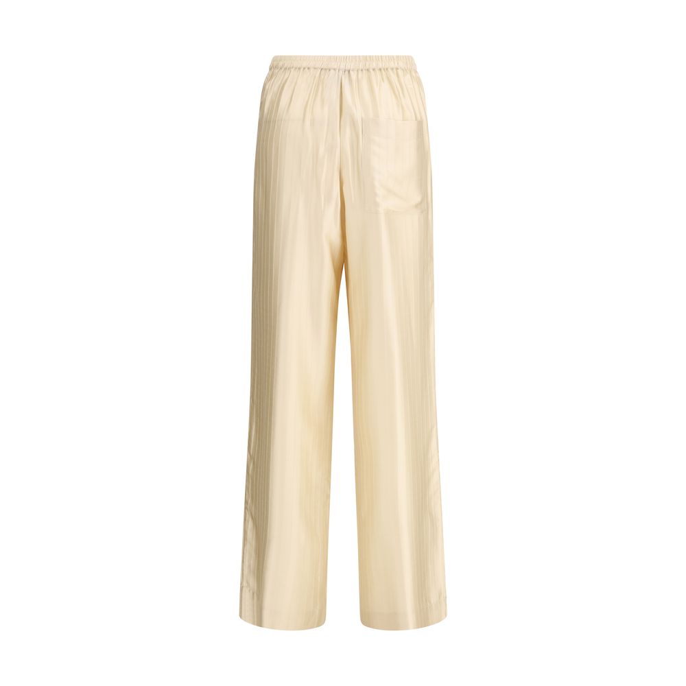 Loulou De Saison Kadala Cream Viscose Casual Pants for Women