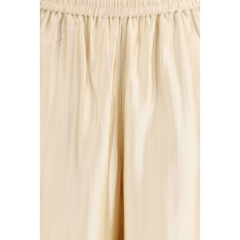 Loulou De Saison Kadala Cream Viscose Casual Pants for Women