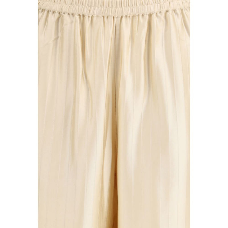 Loulou De Saison Kadala Cream Viscose Casual Pants for Women