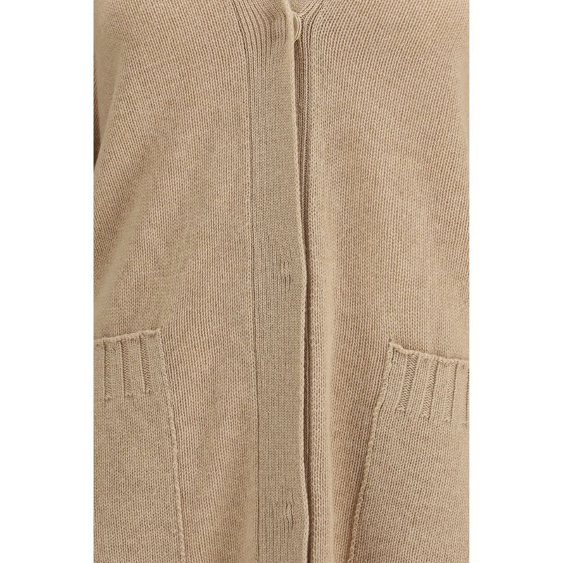 Fabiana Filippi Beige Fleece Wool Cardigan for Women