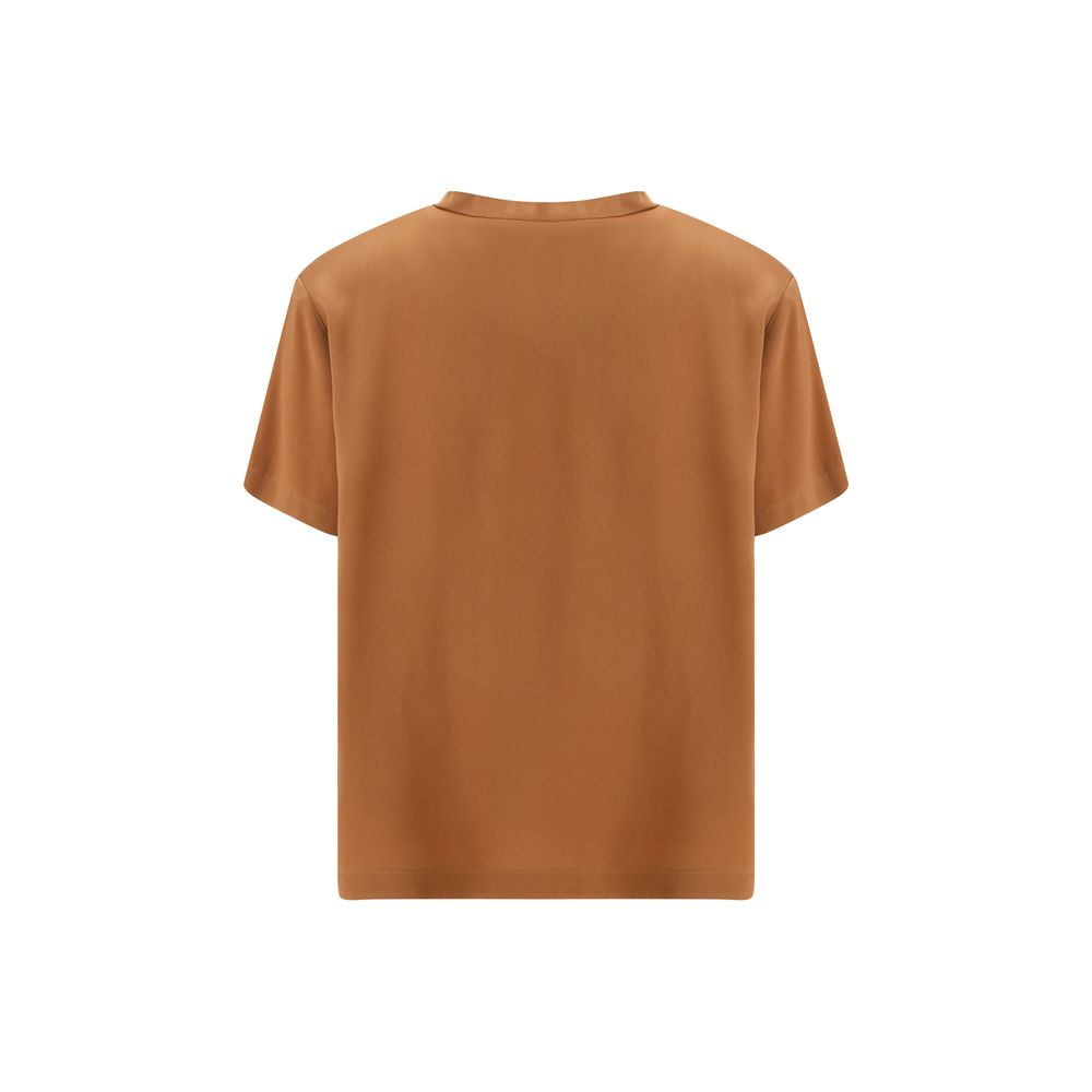 Fabiana Filippi Top Beige en Viscose avec Décolleté et Poche