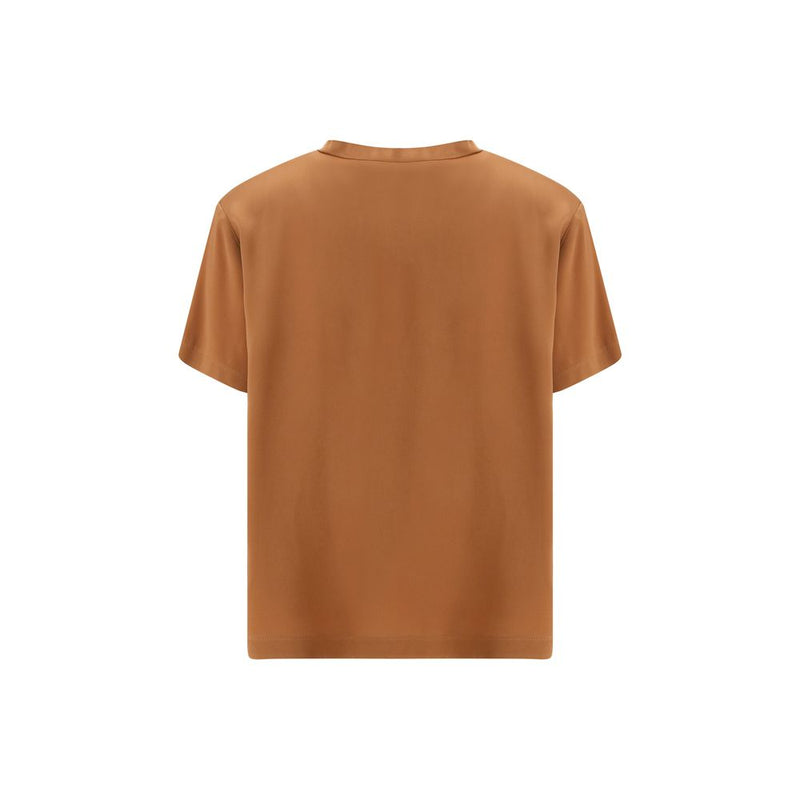 Fabiana Filippi Beige Viscose Top with V-Neck and Pocket