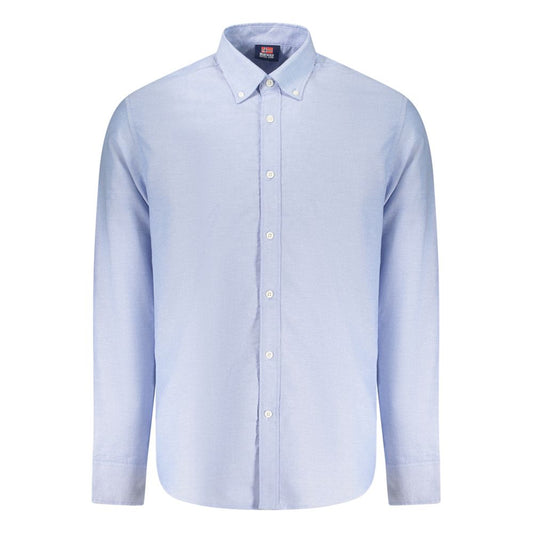 Norway 1963 Azzurro Cotton Men's Shirt - Sophisticated Style