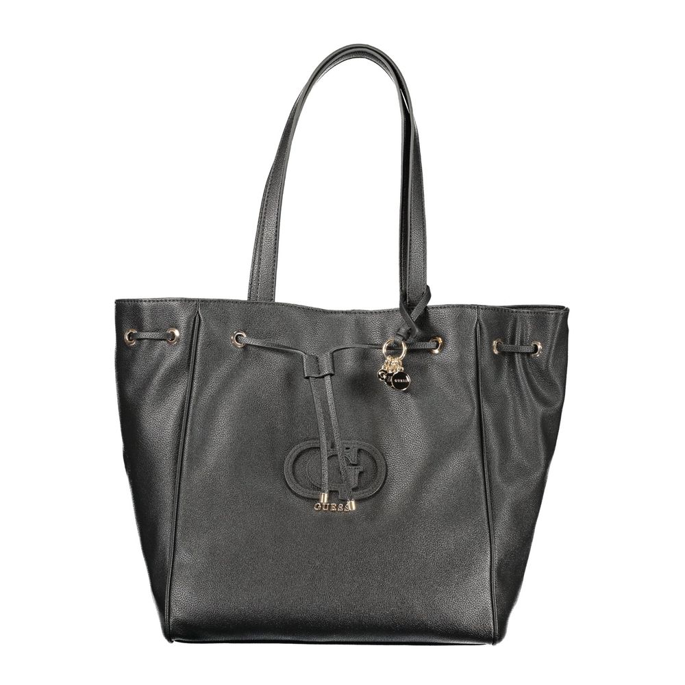 Guess Jeans Black Polyethylene Handbag - Chic & Durable Accessory