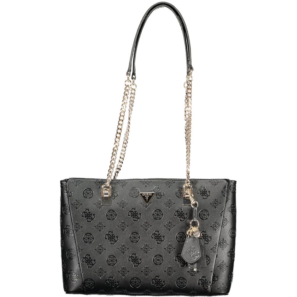 Guess Jeans Black Polyethylene Handbag - Durable & Stylish Accessory