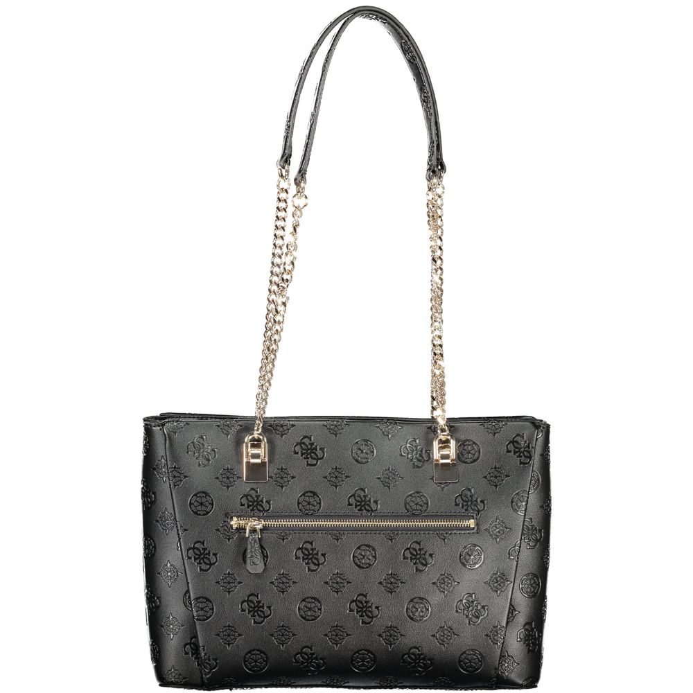 Guess Jeans Black Polyethylene Handbag - Durable & Stylish Accessory