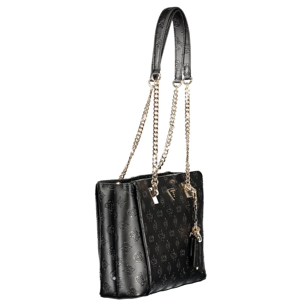 Guess Jeans Black Polyethylene Handbag - Durable & Stylish Accessory