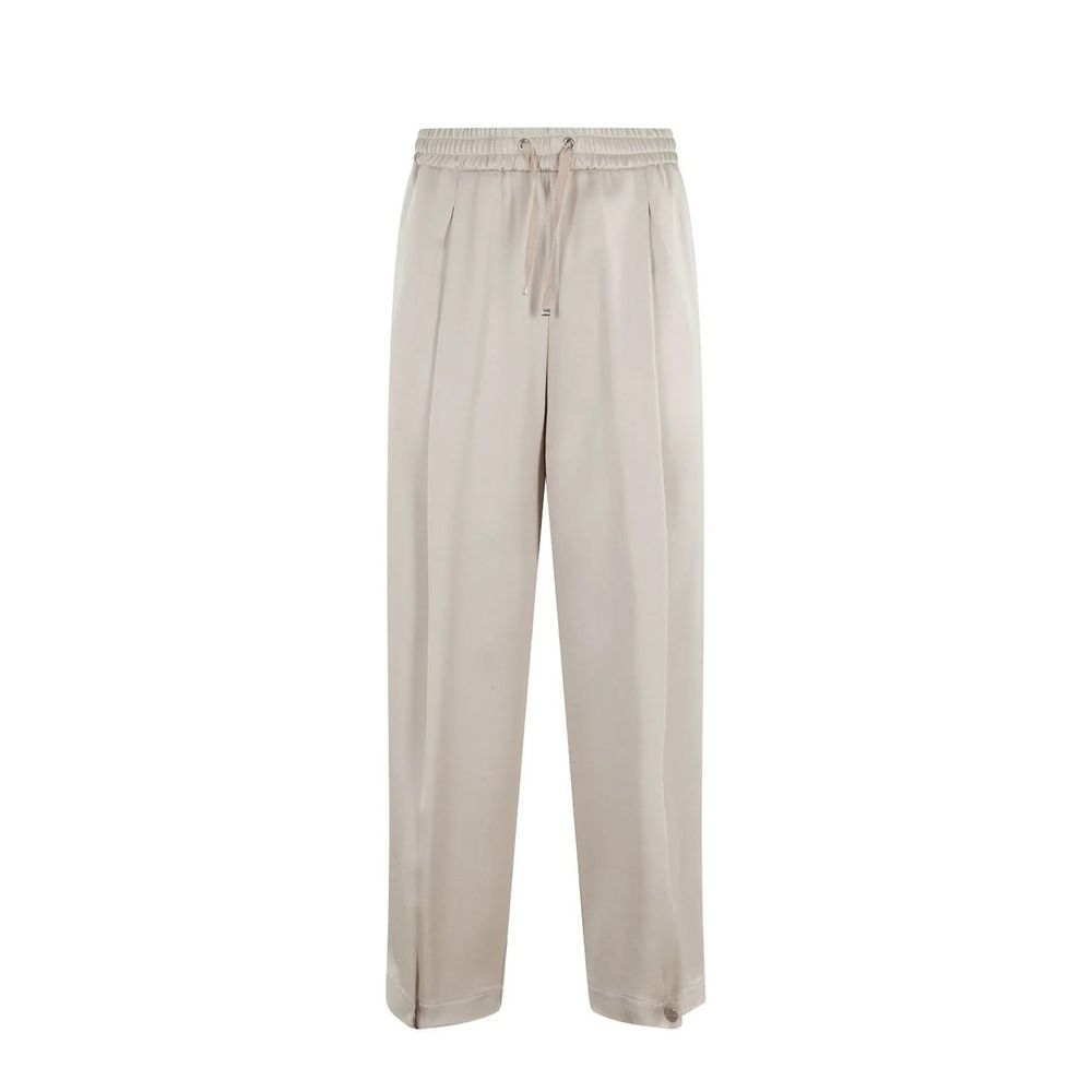 Herno Beige Acetate Casual Pants for Women - Stylish & Versatile