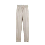 Herno Beige Acetate Casual Pants for Women - Stylish & Versatile