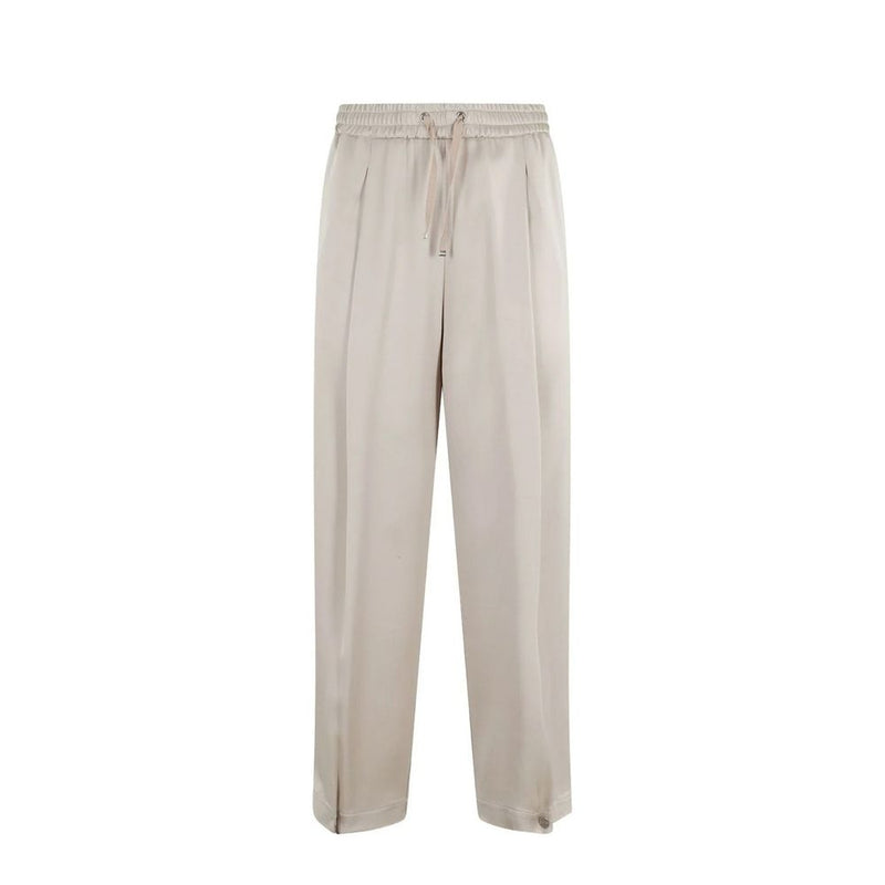 Herno Beige Acetate Casual Pants for Women