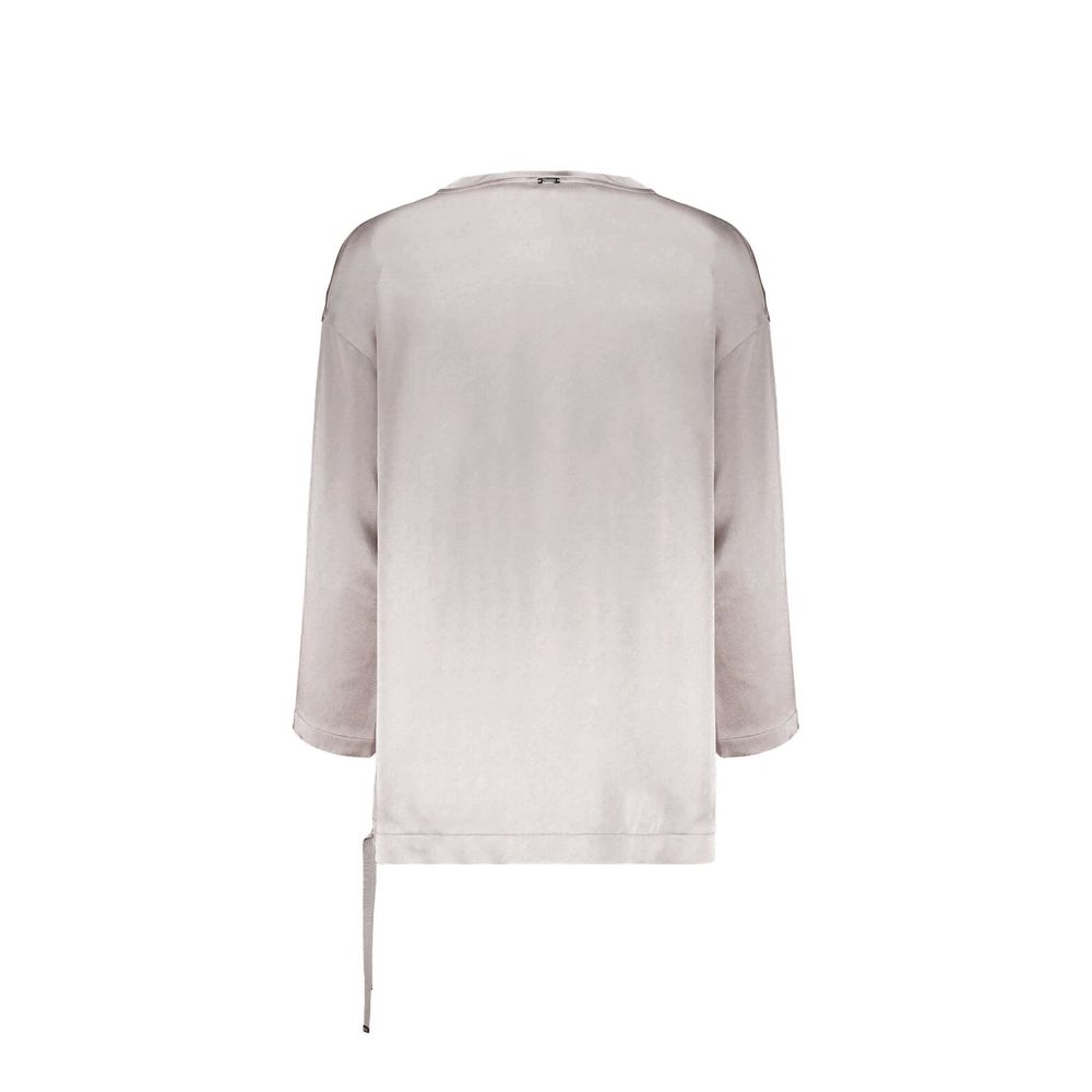 Herno Gray Acetate Women's Tank Top with Long Sleeves