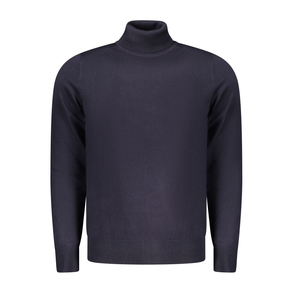 Coveri Moving Blu Viscosa Homme Turtleneck Sweater