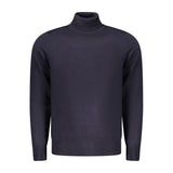Coveri Moving Blu Viscosa Homme Turtleneck Sweater