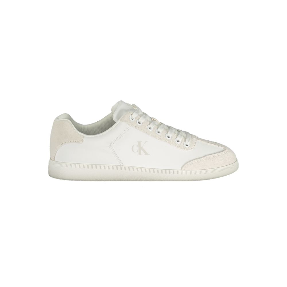 Calvin Klein White Polyester Men's Sneaker - Stylish & Sustainable