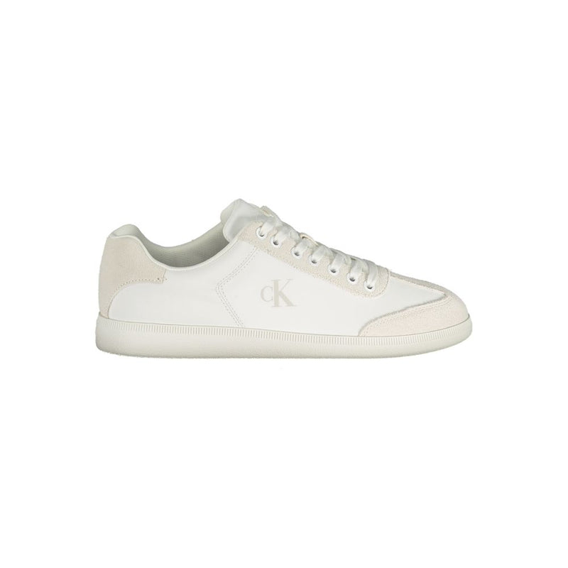 Calvin Klein White Polyester Men's Sneaker - Stylish & Sustainable