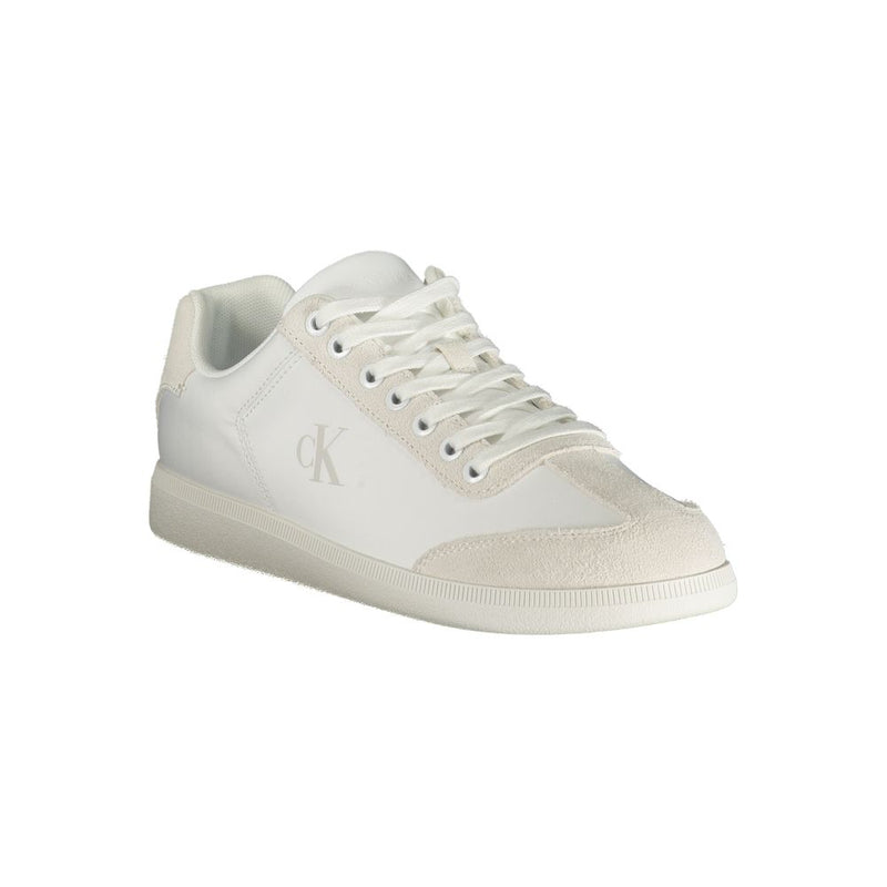Calvin Klein White Polyester Men's Sneaker - Stylish & Sustainable