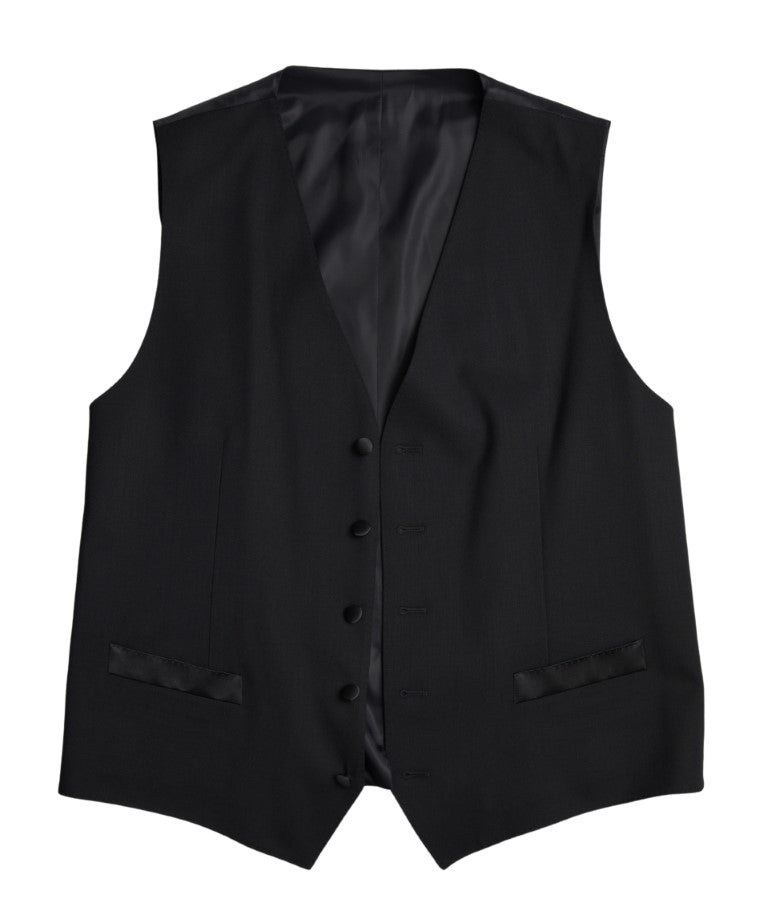 Dolce & Gabbana Black Wool Two-Piece Suit for Men - IT54 | XL