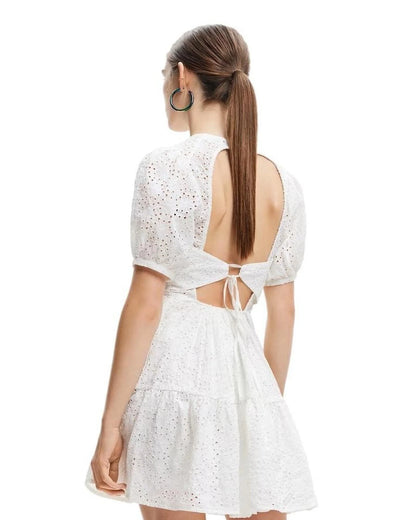 Desigual witte katoenen casual jurk