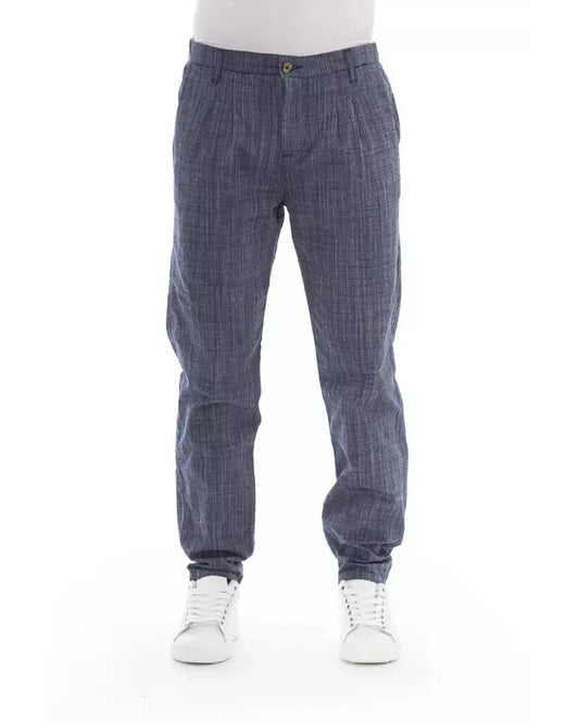 Baldinini Trend Blue Cotton Chino Pants for Men