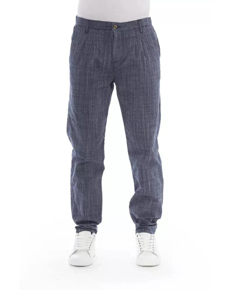 Baldinini Trend Blue Cotton Chino Pants for Men