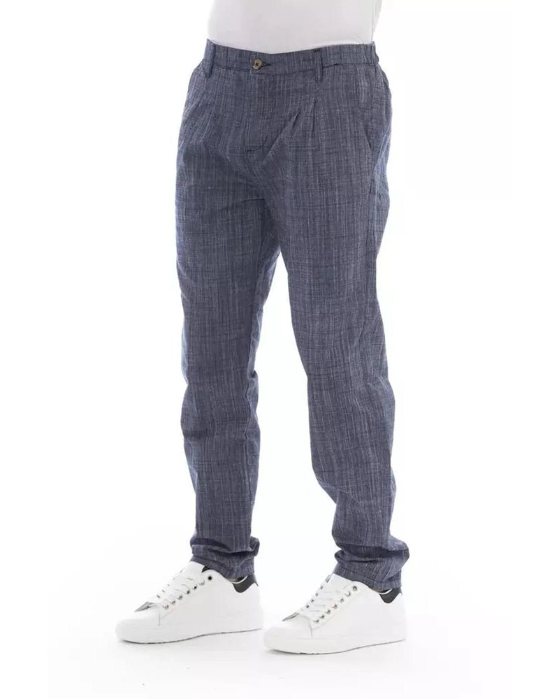 Baldinini Trend Blue Cotton Chino Pants for Men