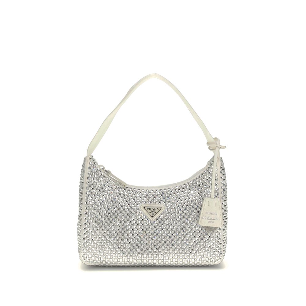 Sac bandoulière Prada en viscose blanche