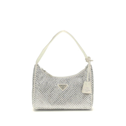 Sac bandoulière Prada en viscose blanche