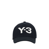 Y-3 Black Cotton Cap - Stylish Baseball Hat for Men